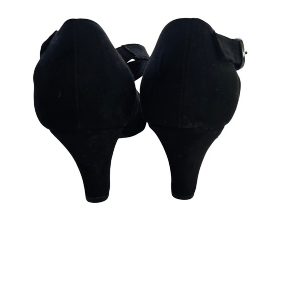 🆕️ Dexflex Comfort Black Suede Ankle Strap Women's Size 6.5 Block Heel Pumps - Picture 7 of 16